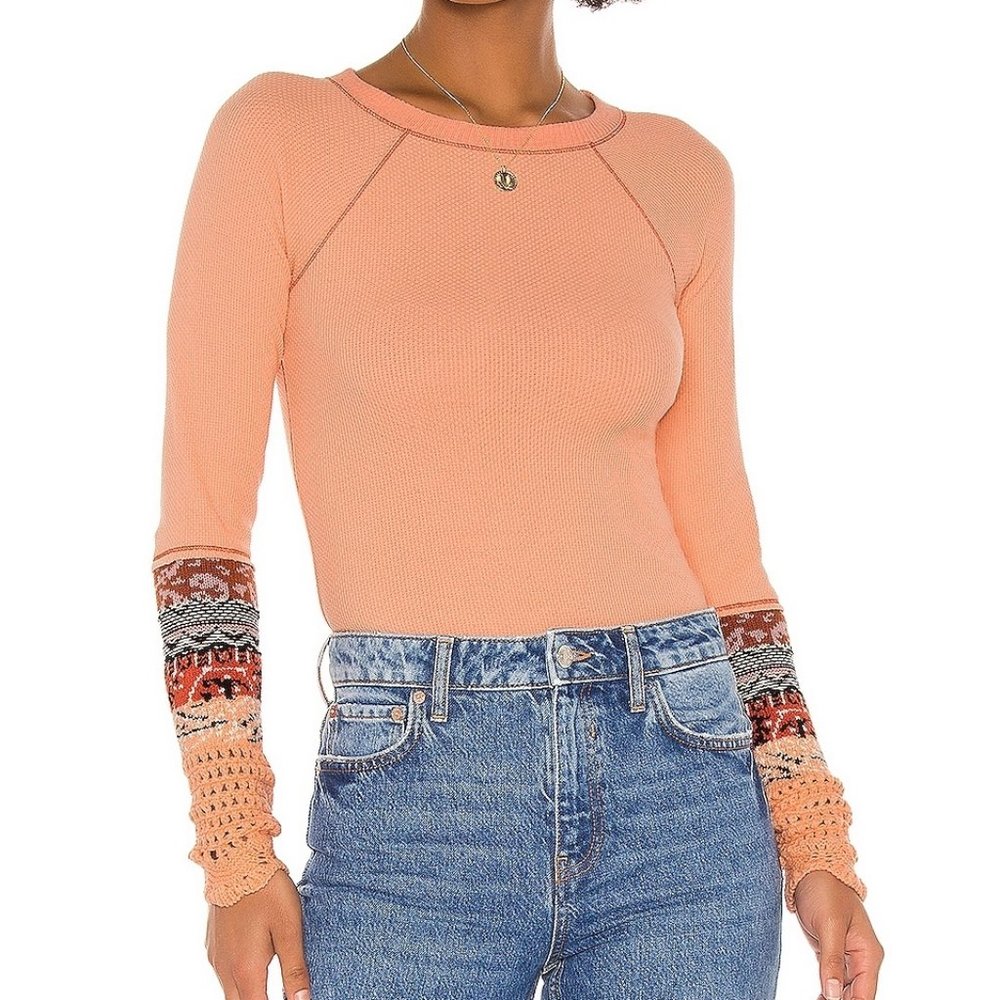 Free People "In the Mix" Cuff Top L